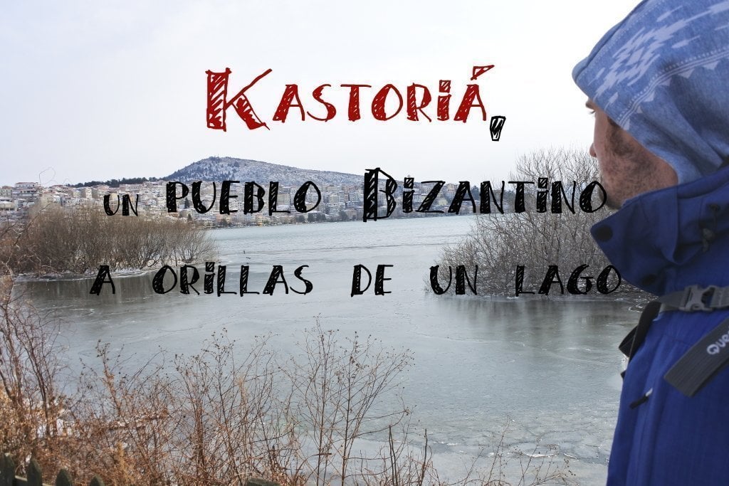 kastoria un pueblo bizantino alrededor de un lago en la naturaleza